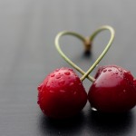 drops on cherry fruit